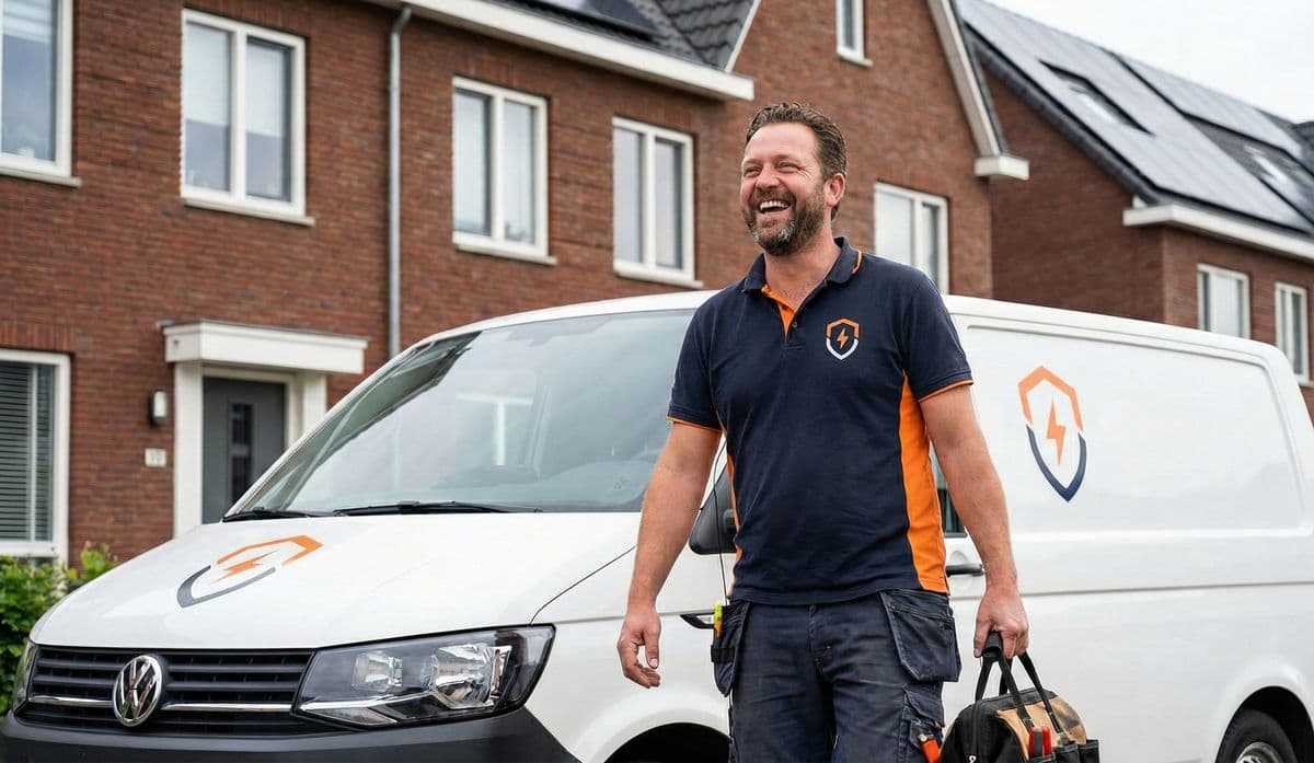 Professionele installateur aan het werk